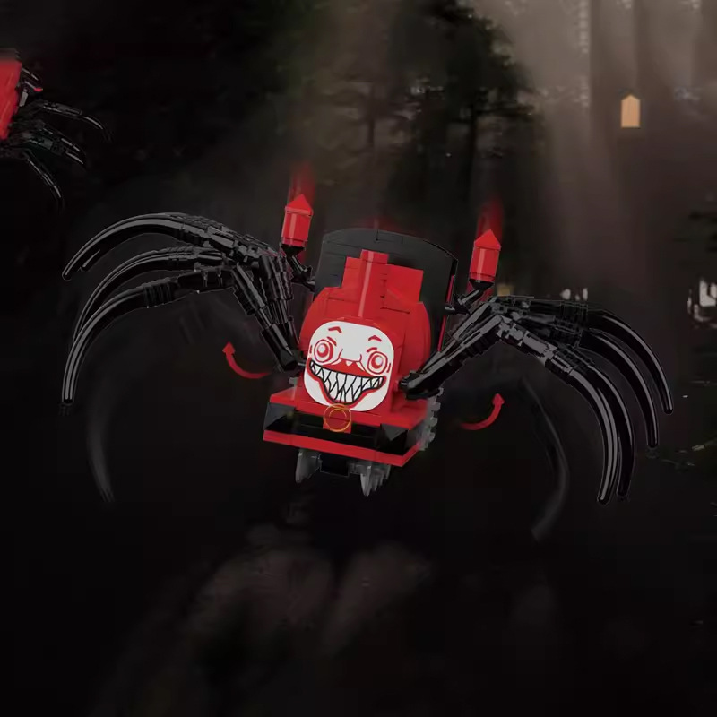 MOC Compatible Lego Pair Blocks Hell Charles Crazy Train Spider Game Model Peripheral Hand-held
