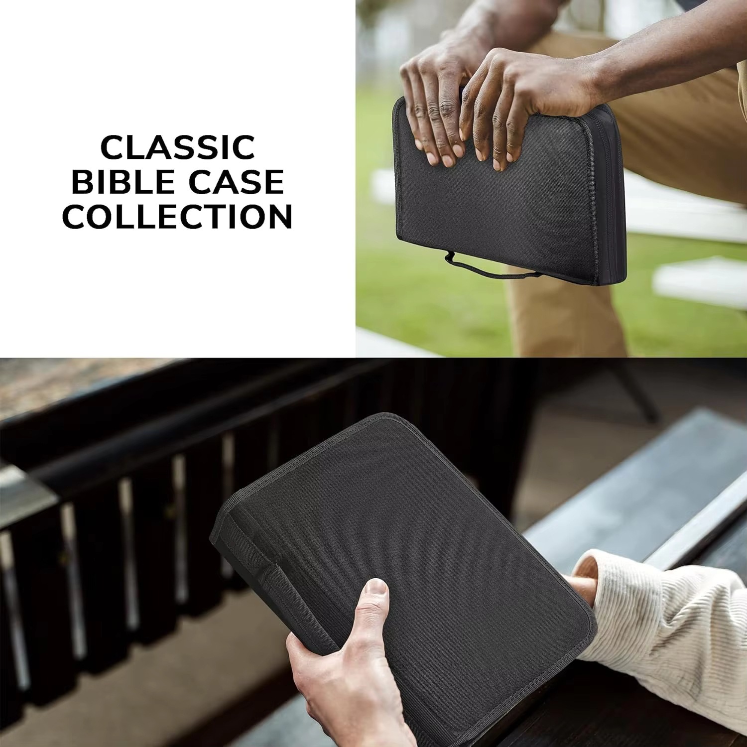 Book Bag Cover Men's and Women's Black Carry Strap Schoolbag Pocket Holder Gift Packaging