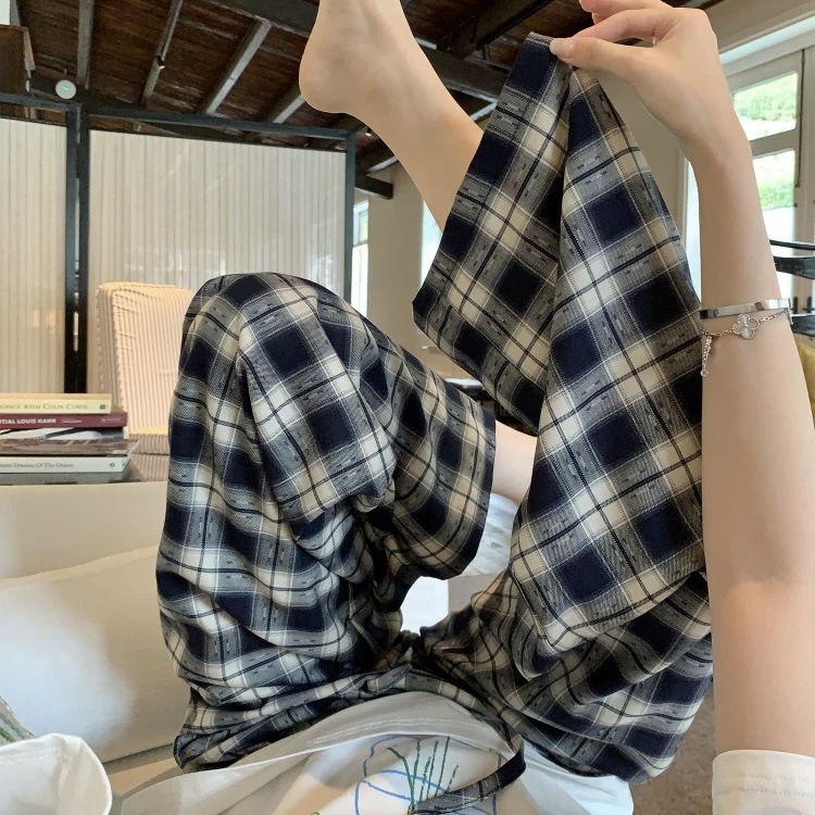 Cotton Silk Pajama Pants Women's Thin Cotton Silk Wide Leg Pants Internet Celebrant Popular Home Wearable Rayon Pants Plus Size