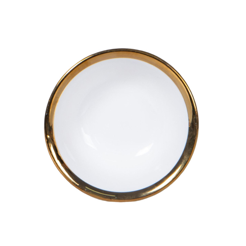 2026 New Electroplated Gold Soup Bowl Series Ceramic Bowl Light Luxury Nordic Style Creative Tableware Wholesale Salad Bowl