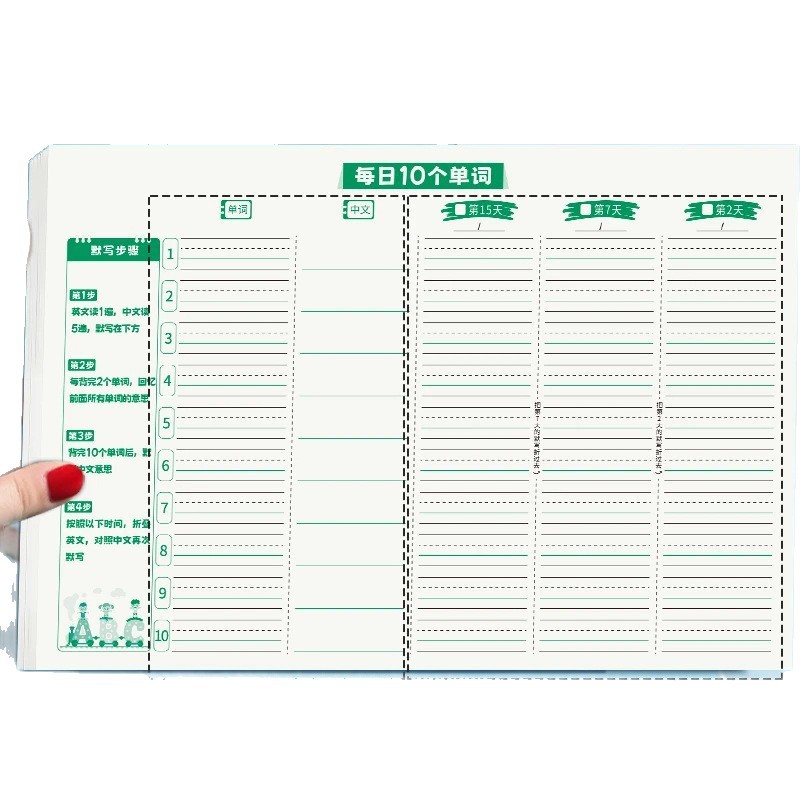 English Word Memory Book Shorthand Book Dictation Pep Daily 10 Words Ebbinghaus Memory Curve Enlightenment English