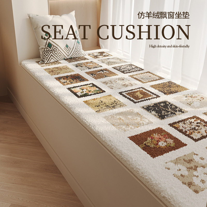 Имитированный кашемир мат для подоконника, простой плед для спальни, мягкий универсальный ковер для балкона на все сезоны, утолщенная подушка татами