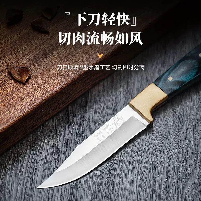 Factory Outlet Mongolian Knife Hand Bones Knife with Leather Case Outdoor Portable Fruit Knife Meat Cutting Knife