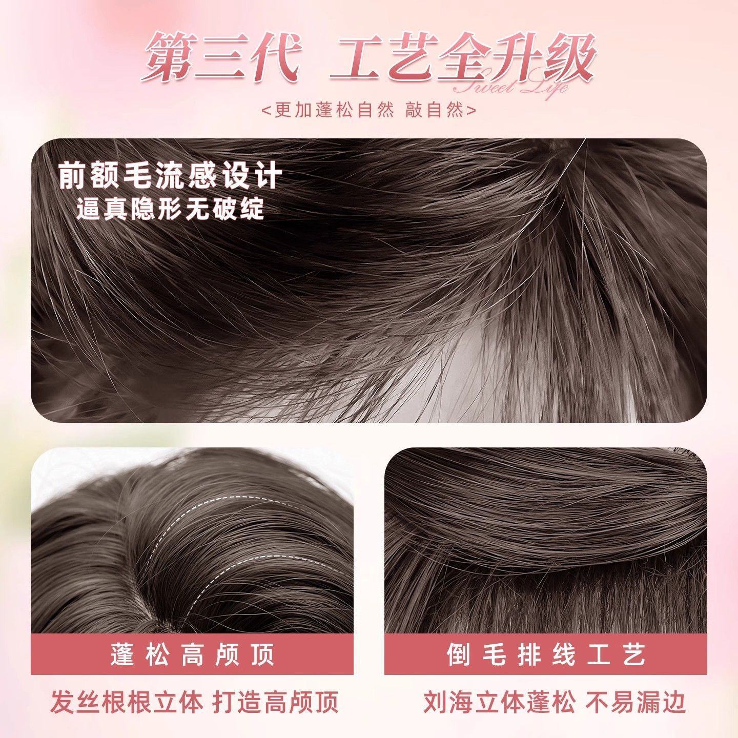 Long Hair Wig for Women, Full Head Wig with Realistic Natural Bangs and Big Waves, Everyday Full Wig