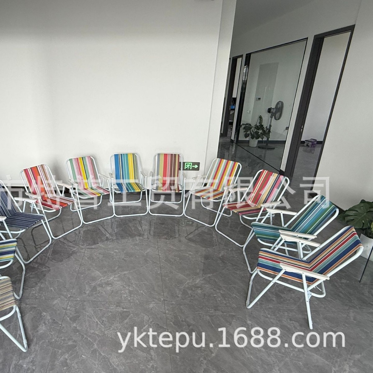 Factory Direct Sales Special Price Outdoor Spring Chair Folding Leisure Camping Chair Oxford Cloth Color Stripes