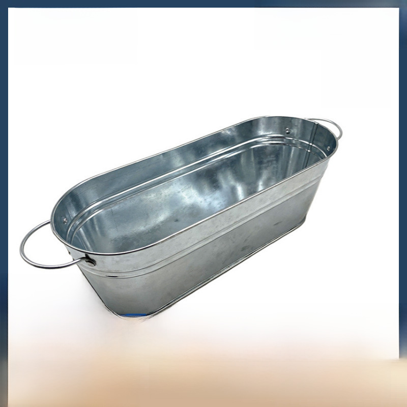 Iron Barrel Galvanized Metal Pastoral Planting Succulent Potted Flower Pot Flower Pot Crafts Satchel Small Iron Barrel