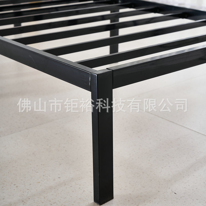 Cross-Border Supply Rental Metal Bed Frame Double Metal Row Frame B&B Apartment Wrought Iron Bed Frame Manufacturer