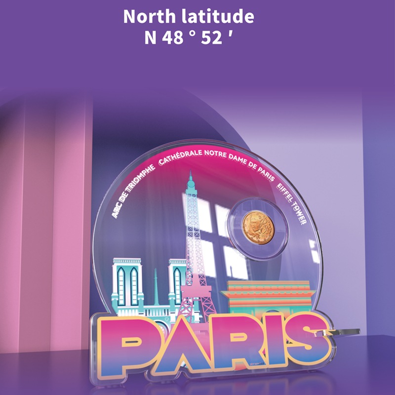 2024 Paris Olympics Eiffel Tower Olympics Commemorative Stamps 1 Coin 2 Coins Peripheral Ornaments Fidelity