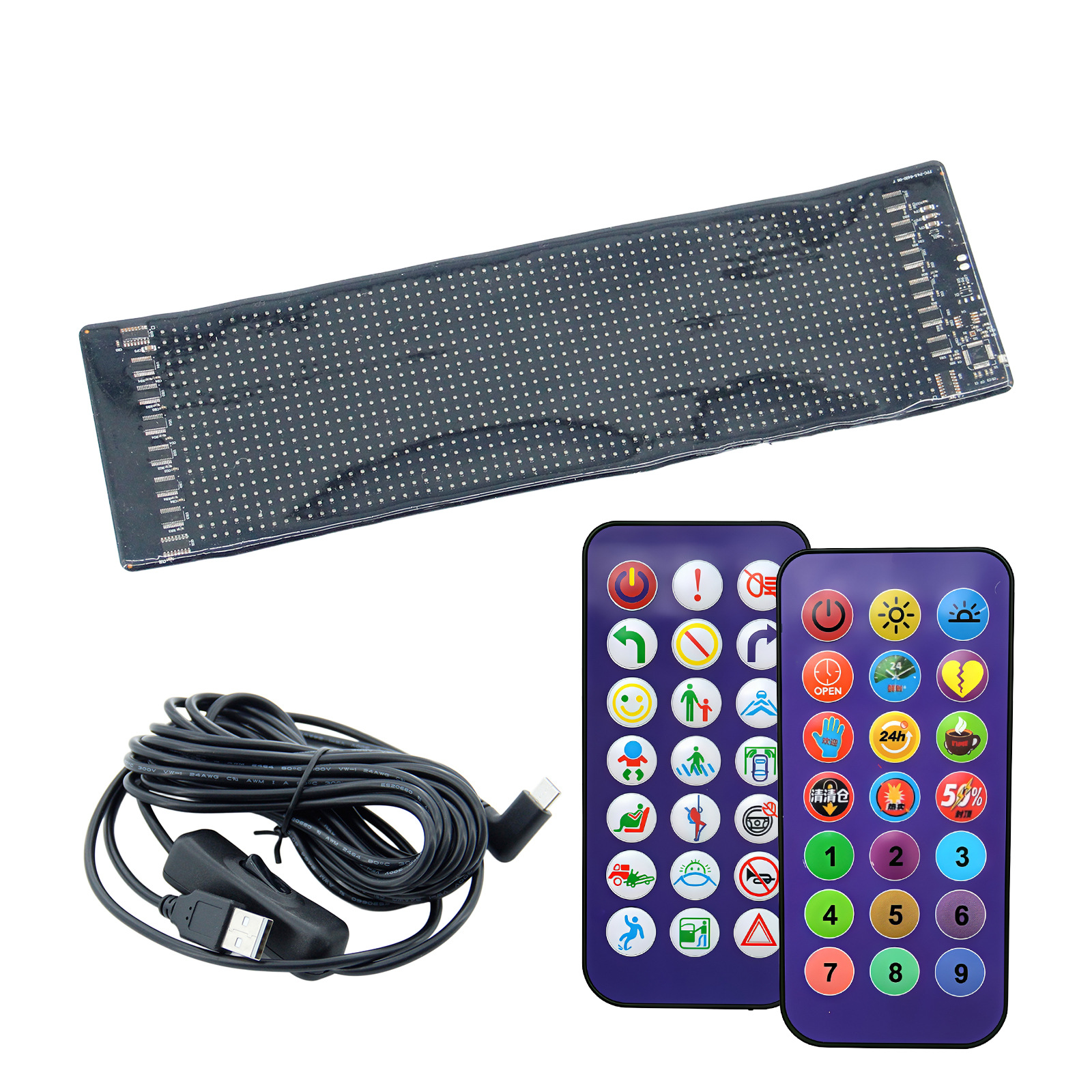 Cross-Border Popular Flexible Soft Screen Display Smart Sticker Led Advertising Soft Screen App Bluetooth Smart Car Sticker Screen