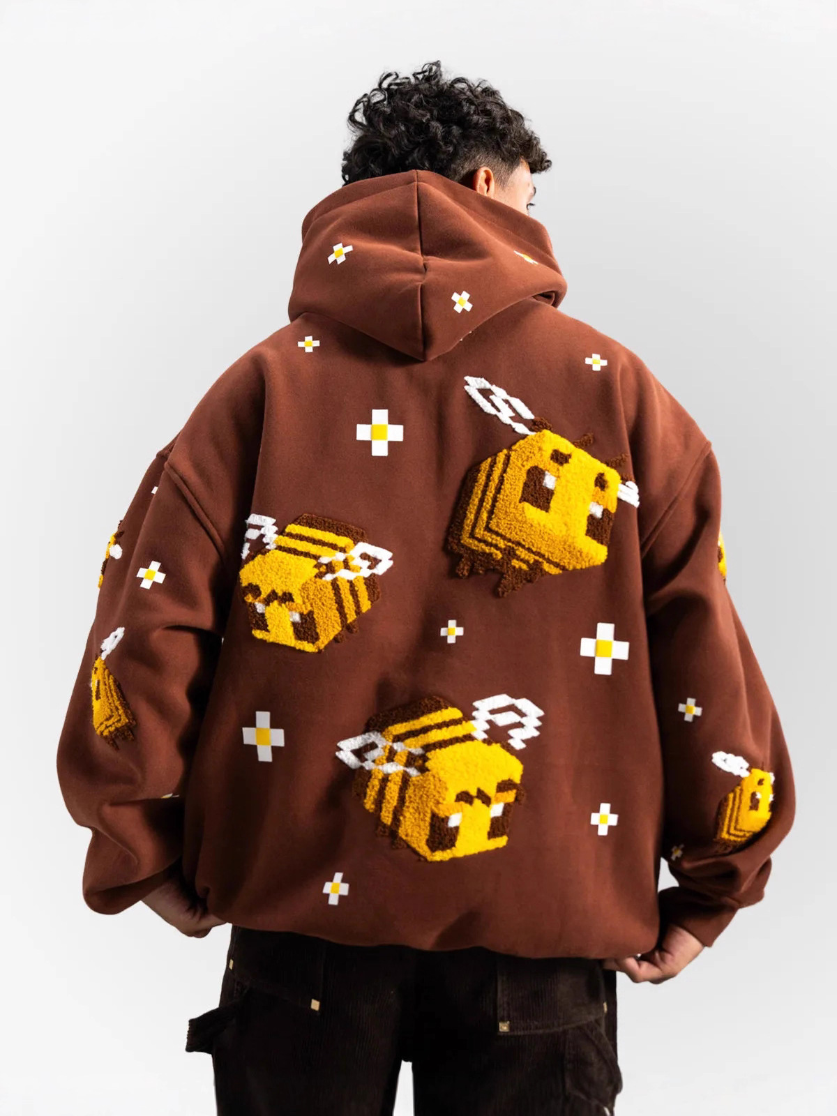 High Street Trendy Men's and Women's Printed Heavy-Duty Towel Embroidered Couple Sweatshirts