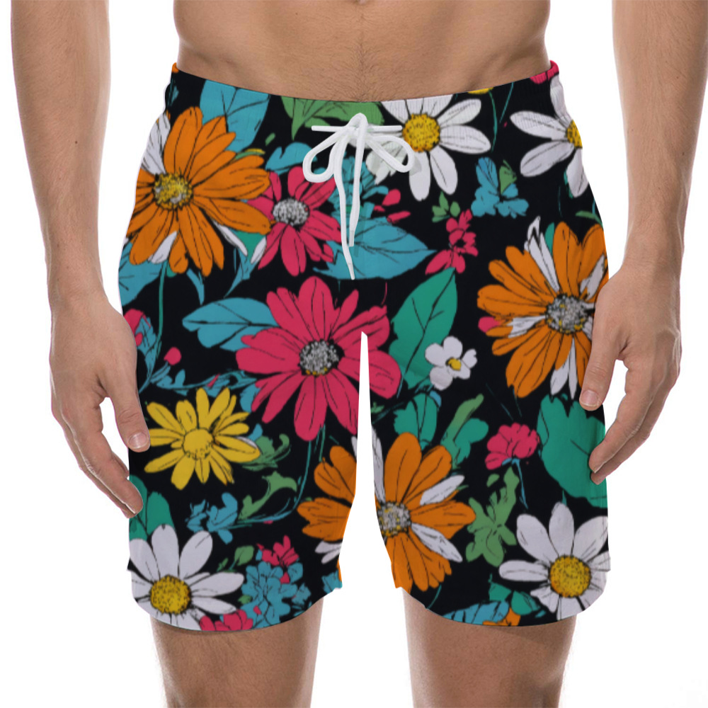 European and American Export Fashion Digital Printing Hawaiian Style Beach Pants Customized Vacation Beach Party Style