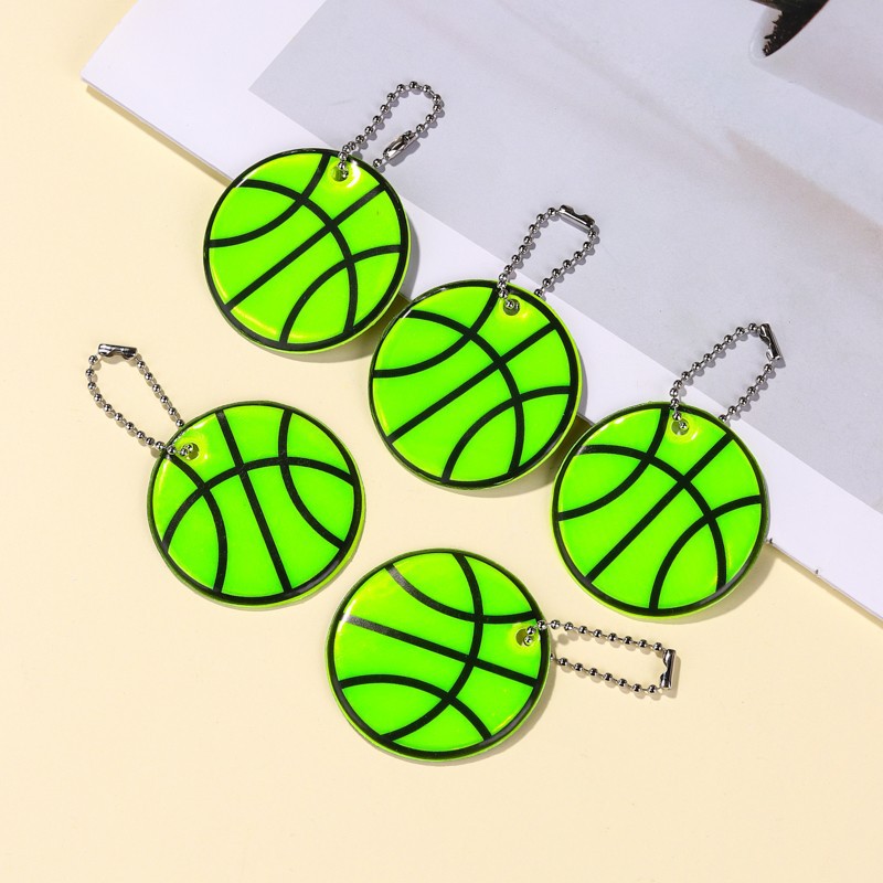 Смайлик пятиконечная звезда баскетбольный бабочка отражающий кулон ПВХ ночной брелок для рюкзака модный универсальный