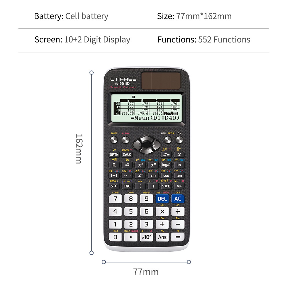 Cross-border FX991EX scientific calculator function calculator 552 function matrix complex solution equation neutral packaging.