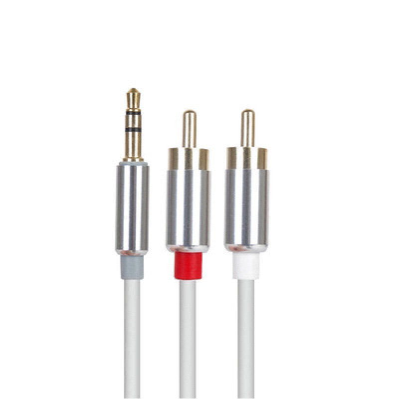 3.5 to 2RCA double Lotus cable 3.5 to 2rca pure copper speaker cable AV cable 3.5mm one minute two audio cable