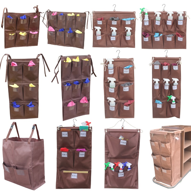 RV Cloth Car Cleaning Car Hand Push Work Car Storage Hanging Bag Cloth Bag Wine Service Car Tool Sorts Bag