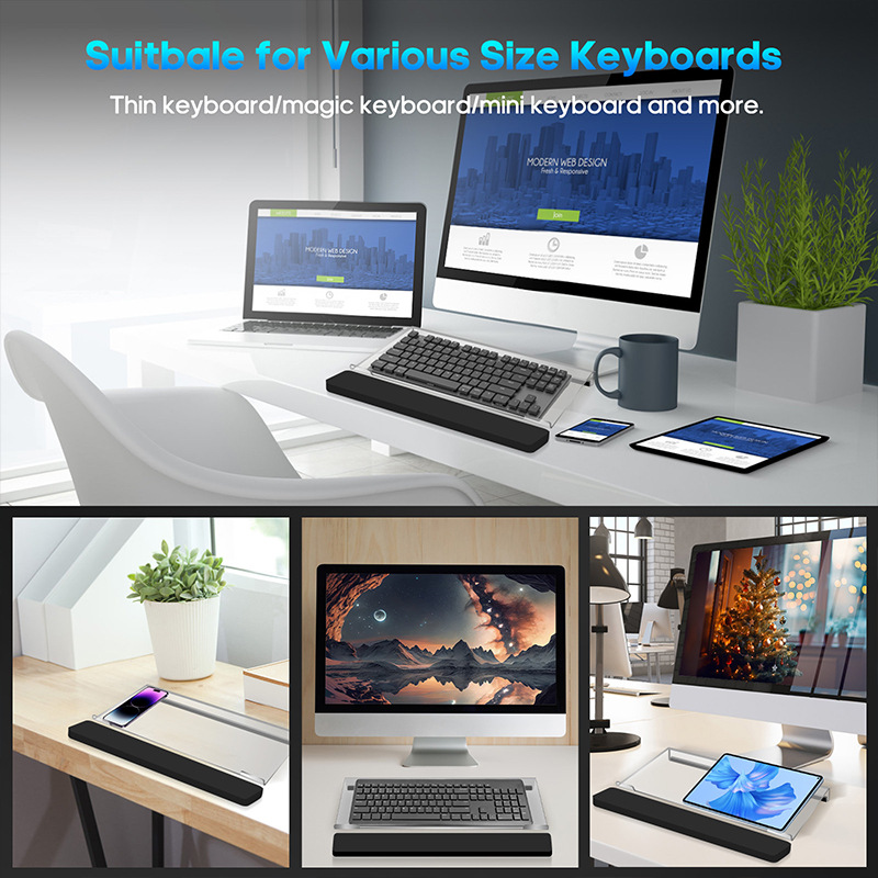 New set of high-end keyboard desktop bracket bracket plus memory foam wrist rest with anti-slip pad computer