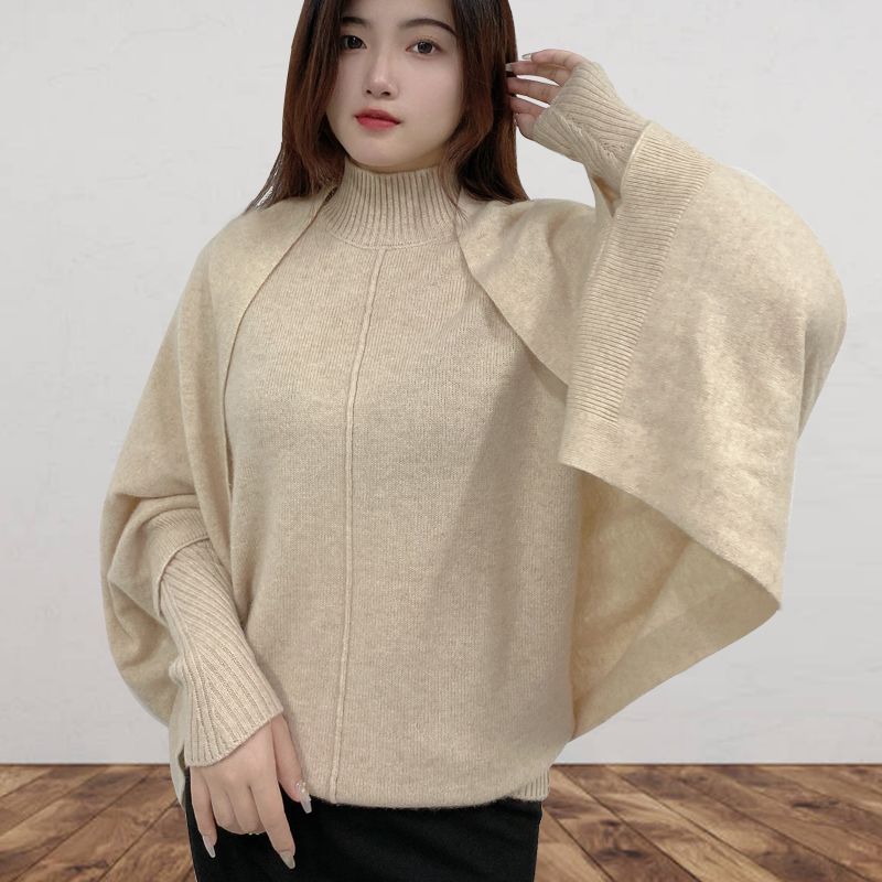 Cashmere Shawl Women's Autumn and Winter 2024 New Warm Fashionable Stylish High-grade Knitted Cloak Dual-purpose Scarf