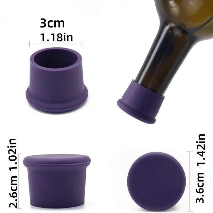 Factory Direct Sales Food Grade Silicone Red Wine Bottle Stopper, Environmentally Friendly, Non-Toxic, Leak-Proof, Fresh-Keeping, Reusable