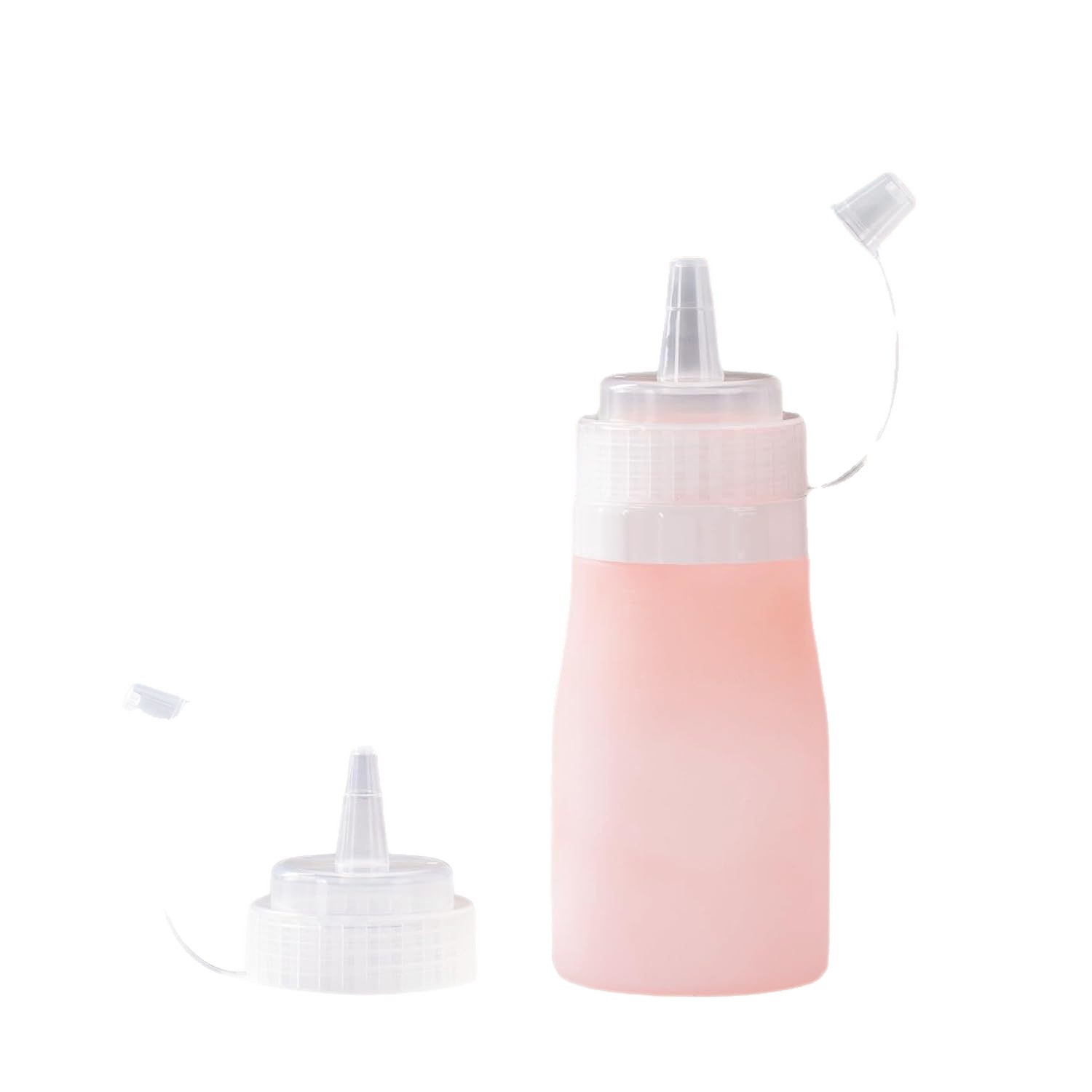 New Product with Graduated Squeeze Sauce Bottle, Salad Jam Seasoning Bottle, Cream Squeeze Bottle, Food Pointed Mouth Bottle with Lid