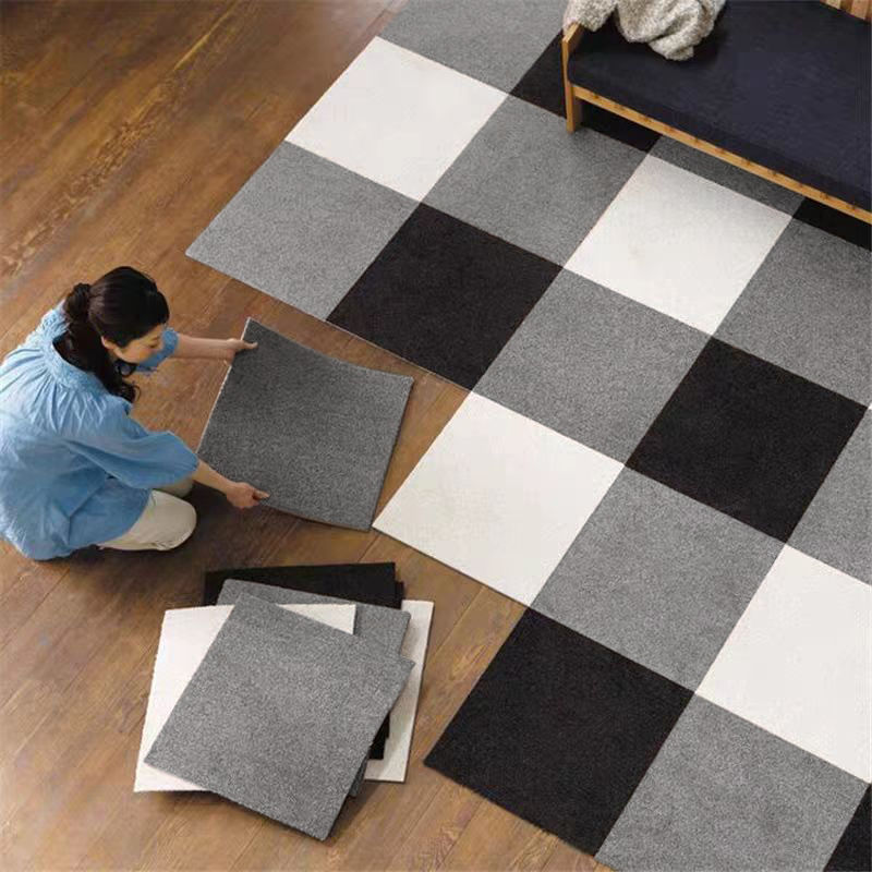 Japanese-Style Splicing Carpet for Bedroom, Full Coverage for Living Room, Large Area Floor Mat, Office Adhesive-Free Self-Adhesive Square Floor Sticker