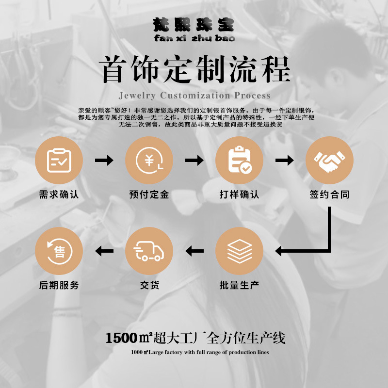 Customized Jewelry S925 Sterling Silver Production and Processing Necklaces, Earrings, Rings, E-Commerce, Customized Drawings and Samples, Custom-Made Molds