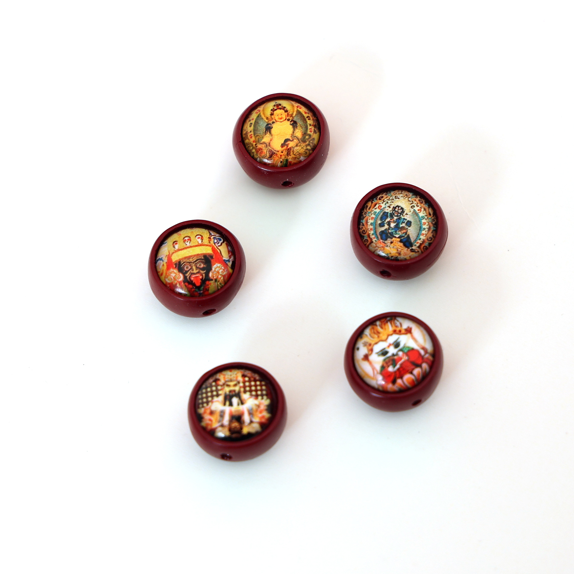 Танка Бога богатства пяти путей Двусторонний DIY браслет Золотые деревянные водные огненные земляные бусины Мужские и женские фестивальные украшения Сицзян Оптовая продажа