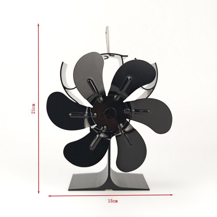 New Fireplace Fan, Wood Stove Heating Fan, Thermal Energy-Powered Five-Blade, Six-Blade, Eight-Blade Fan, Cross-Border Fireplace