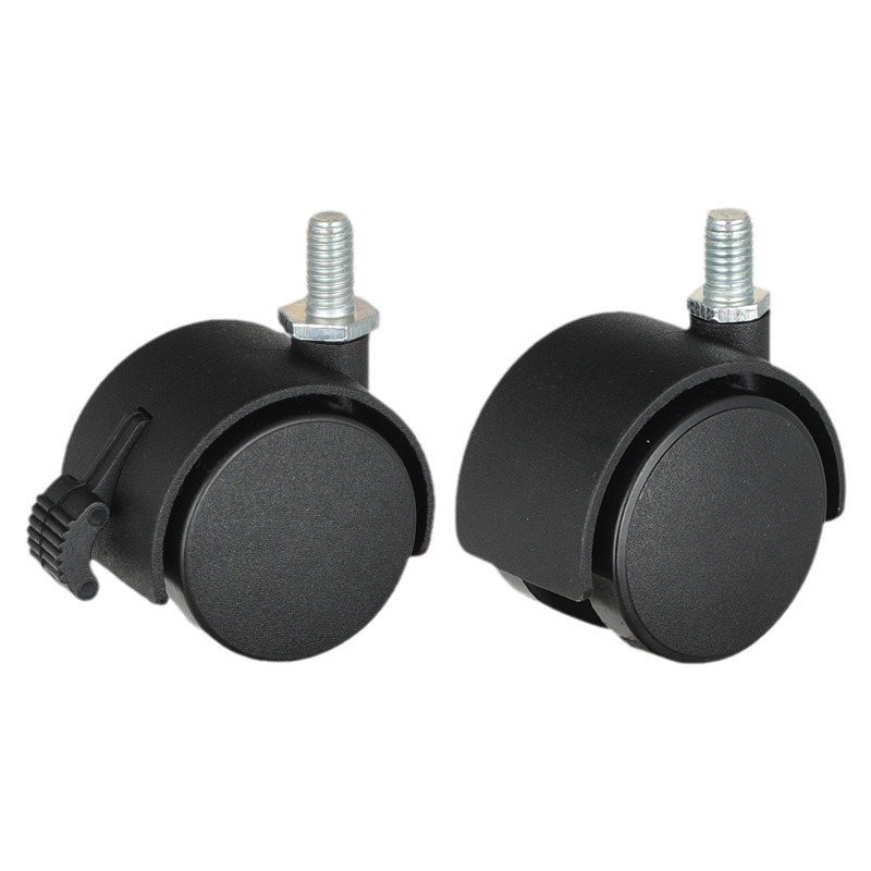 1.25 inch 1.5 inch 2 inch black PVC furniture casters computer desk wheel electronic instrument wheel office chair universal