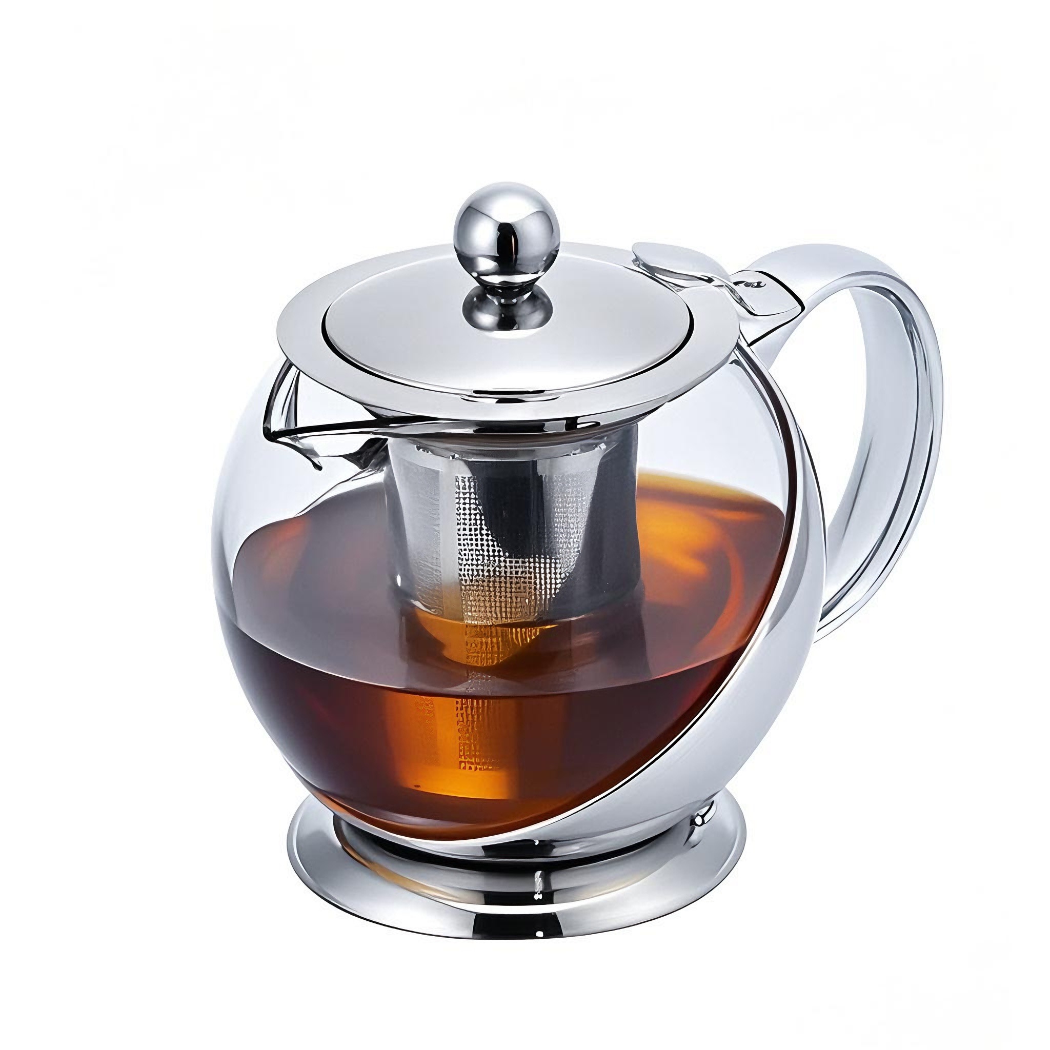 ✅ Thickened Heat-Resistant Glass Teapot Household Tea Maker Stainless Steel Filter Black Tea Flower Teapot Large Capacity Glass