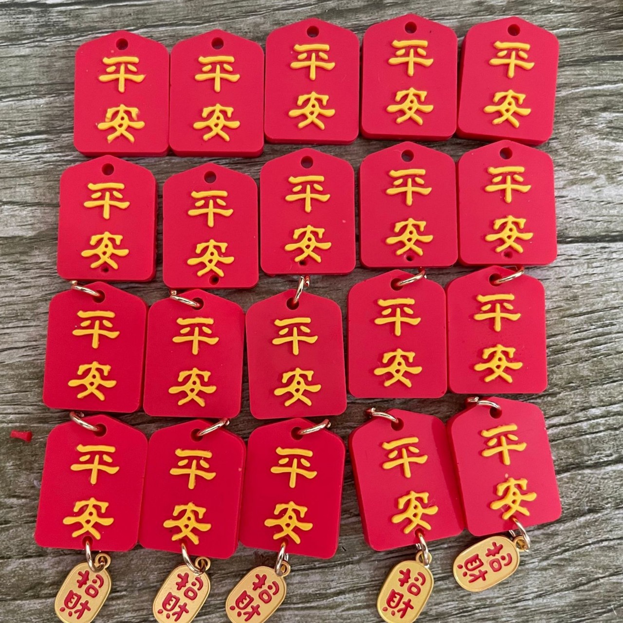 Национальный тренд китайский стиль брелок для ключей полупрозрачный двусторонний горячий тисненный символ мира и богатства оптовая продажа