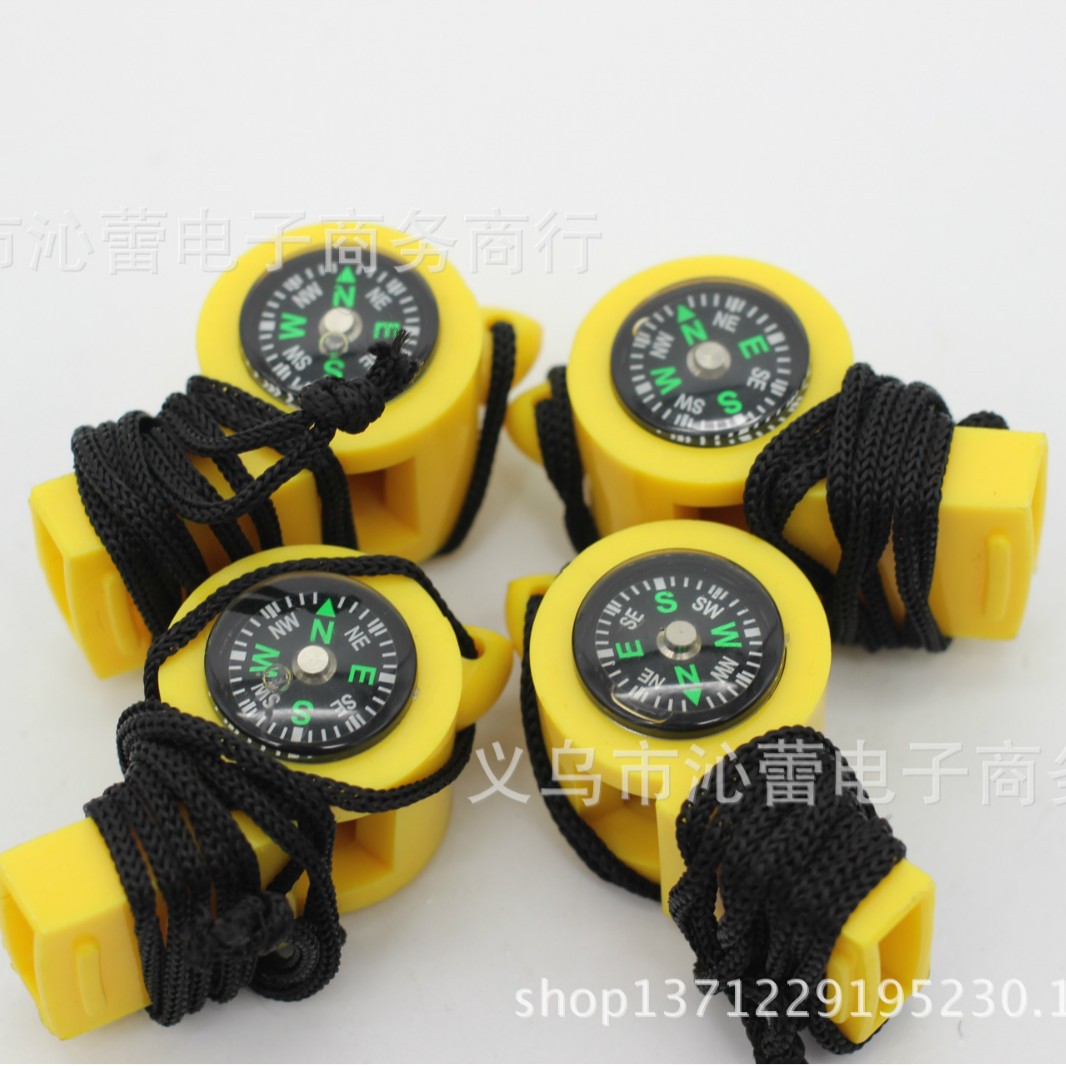 2-in-1 multifunctional whistle with Compass plastic whistle, multifunctional plastic whistle