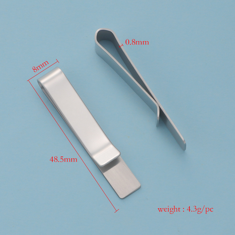 New Stainless Steel Tie Clip, Simple European and American Style Suit Clip Jewelry, Glossy DIY Laser Wallet Clip