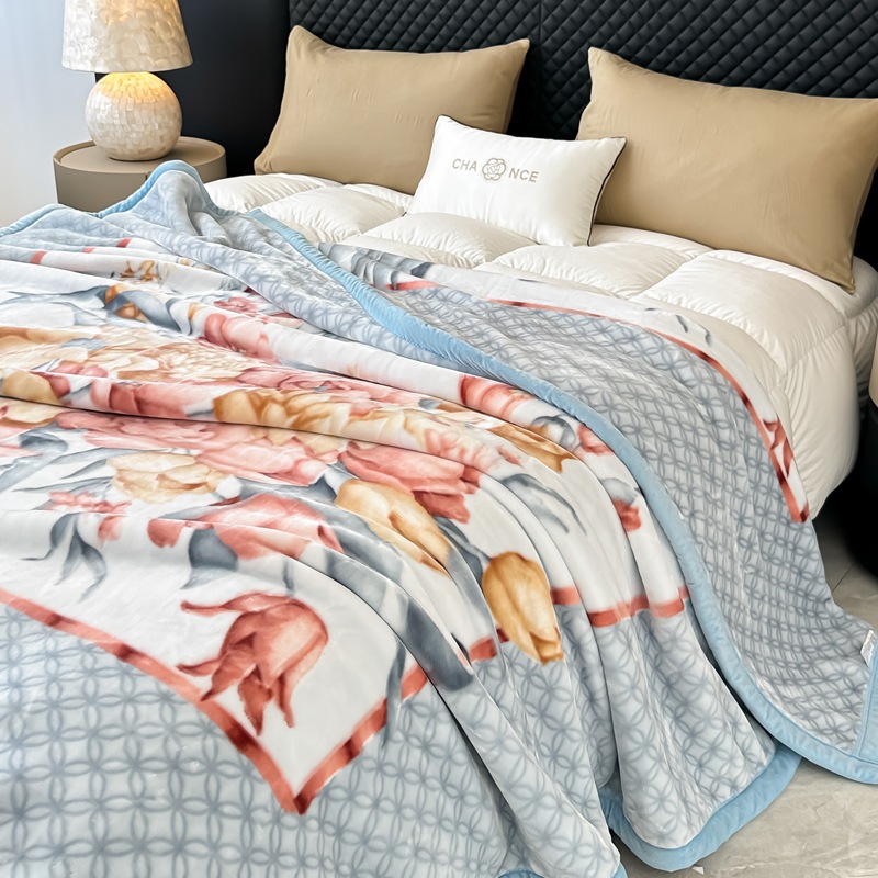 Class a Raschel Blanket Quilt Thickeneded Winter Coral Velvet Flannel Office Blanket Sofa Bedding