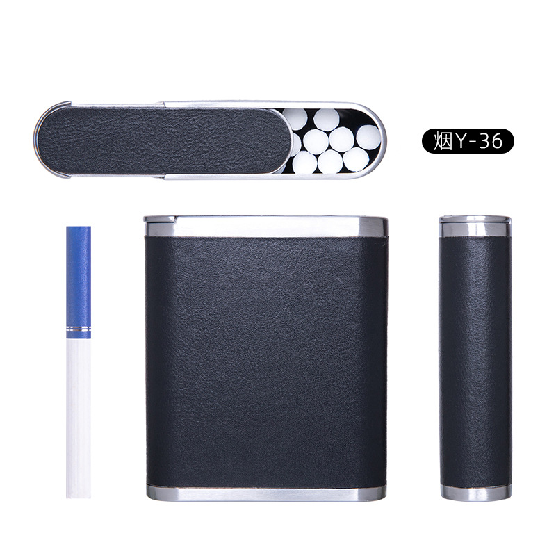 Cross-Border Cigarette Box Microfiber Leather Cigarette Box Flip-Top Cigarette Box Protection 16-Pack 20-Pack Cigarette Box Cigarette Set Manufacturer Wholesale