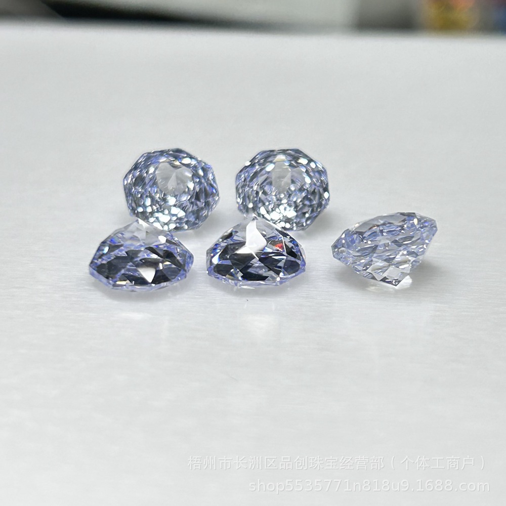 Manufacturer Wholesale Eight-Sided Millennium Rose Cut Colorfuled Zircon Loose Stone Synthetic Cubic Zirconia DIY Nail Art Inlay