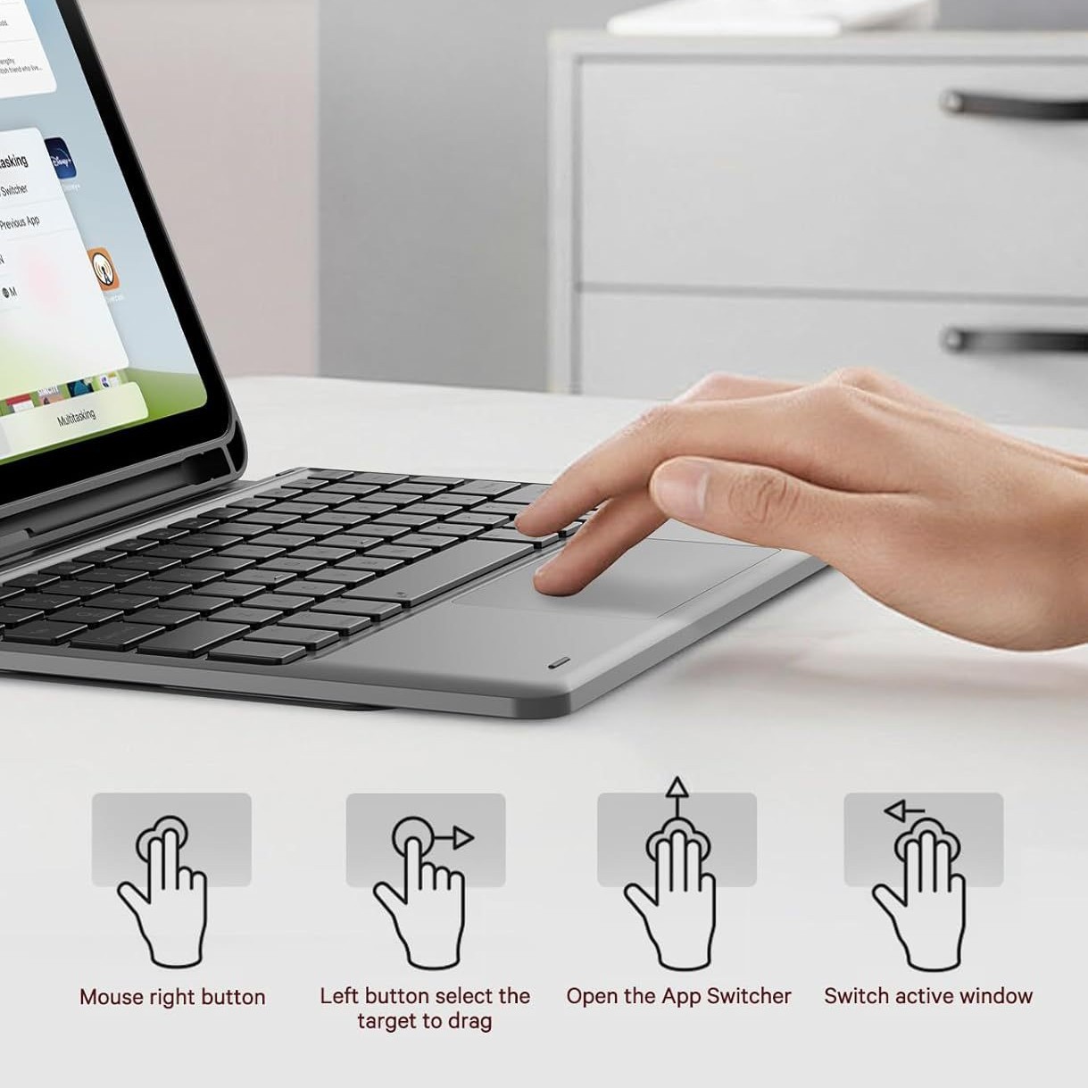 Suitable for iPad 11Th Generation Touch Backlit Bluetooth Keyboard Set Apple A16 Keyboard and Mouse Set with Touch Screen Pen 10Th Generation