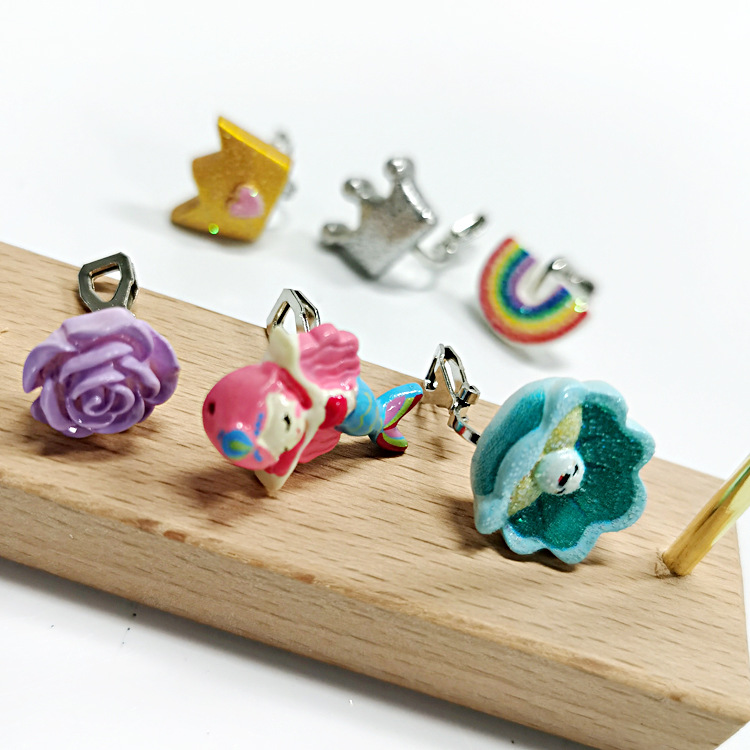 [Can] Cross-Border Cute Cartoon Ear Clips Without Pierced Earrings Mermaid Unicorn Ear Clips Factory Direct Sales