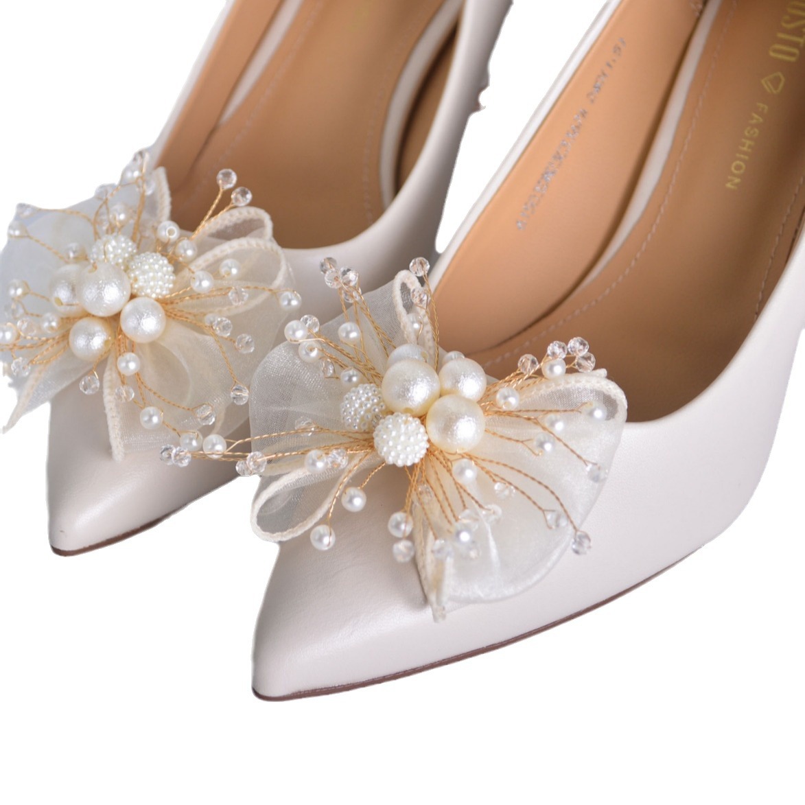 Wedding Shoes Women's Shoes 2024 New Wedding Wear Thick Heel Bride Shoes Bridesmaid Double Bow French High Heels Shoes