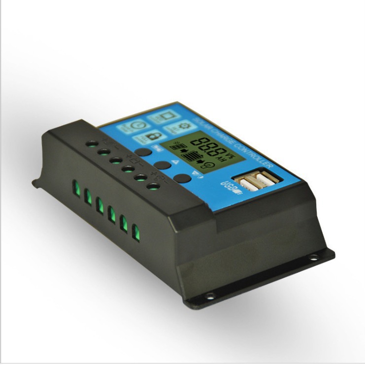 12V24V10A-60A simple solar controller light time control solar LCD charge and discharge controller