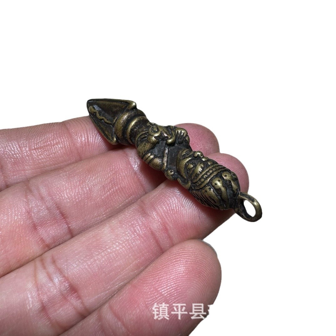 Brass Gold Steel Pestle Antique Small Handle Collection Keychain Pendant Small Jewelry