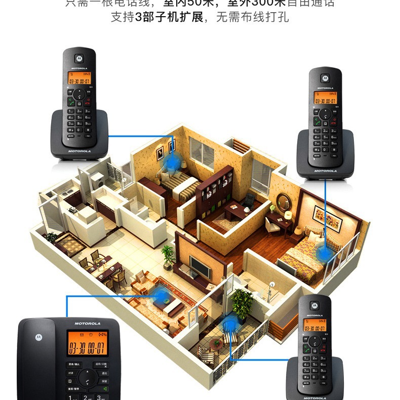 Motorola C4200C Cordless Telephone Office Landline Mother and Mother Home Wireless Mother and Son Machine