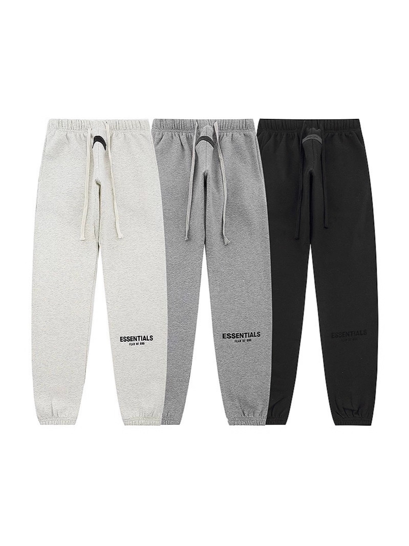 High Version Fog Fleece-Lined Flocked Small Logo Printed Jogger Pants American High Street Loose Casual Sweatpants Trendy