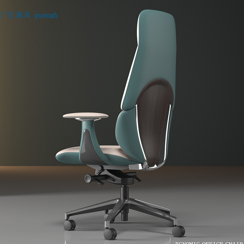 Light Luxury Leather Office Chair, Comfortable Sedentary Executive Chair, Boss Chair, Ergonomic Chair, Computer Chair, Study Room Reclining Chair