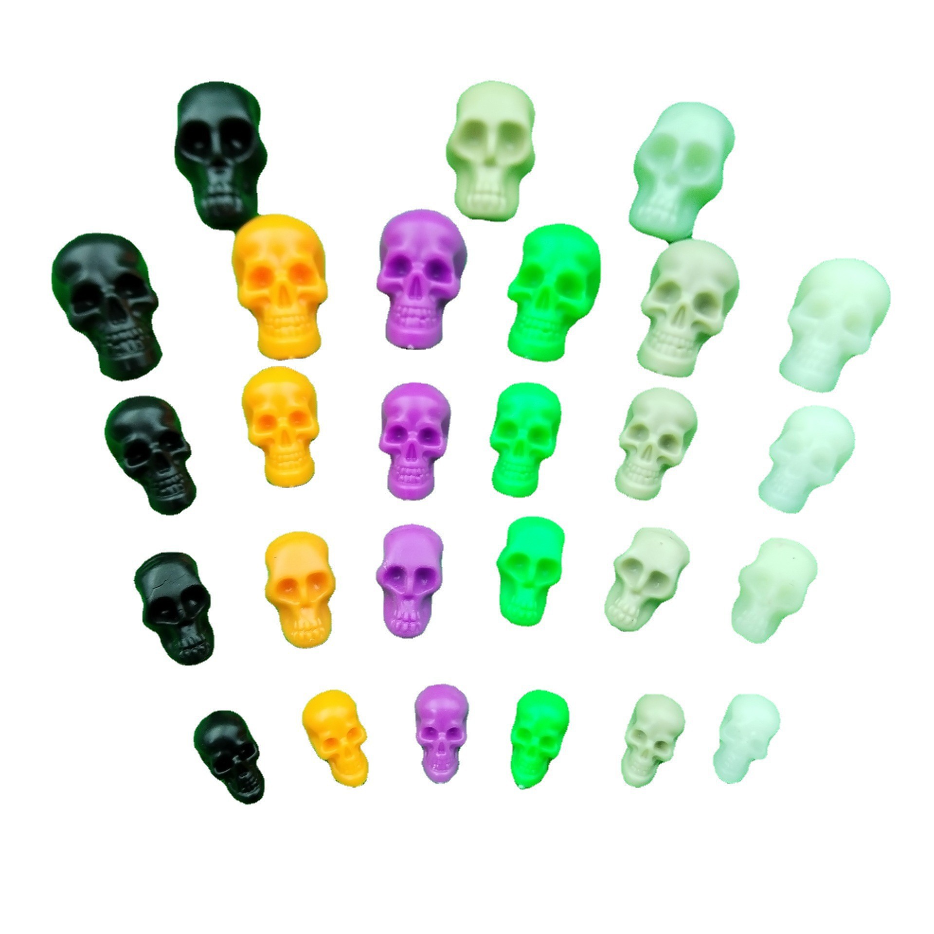 Plastic Skull Color Fake Skull Halloween Haunted House Horror Venue Layout Props Multiple Specifications
