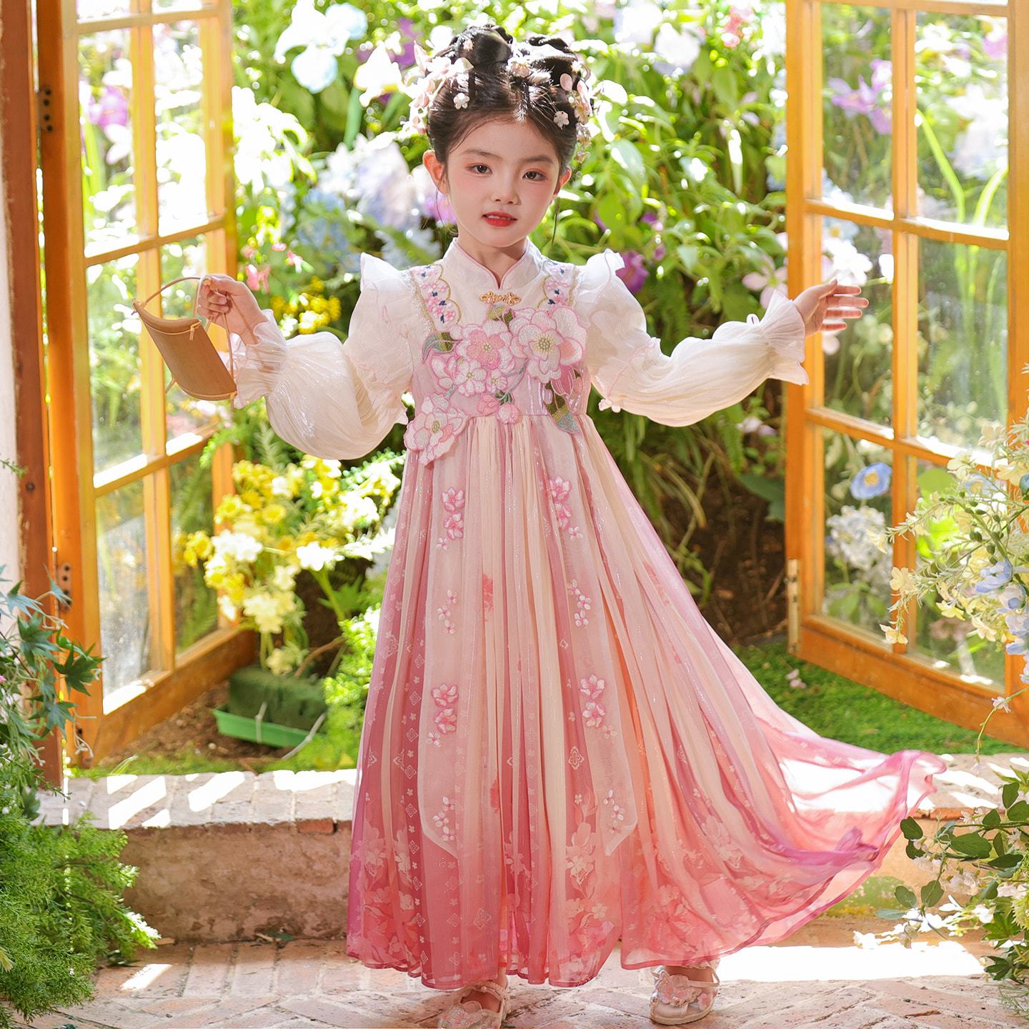 Girls Han Dynasty Autum Chinese Style 2025 New Super Fairy Costume Kidsren's Skirt Girl Ancient Style Princess Dress