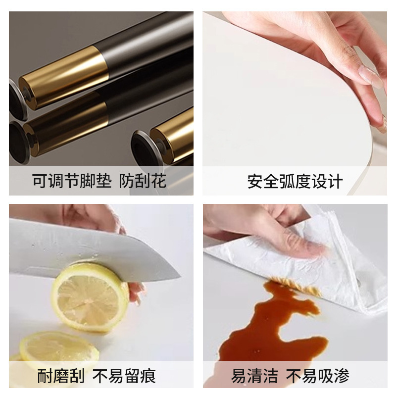 Italian Light Luxury Slate Dining Table and Chairs for Home Small Apartment Modern Simple Rectangular Dining Table Wholesale Dining Table Combination