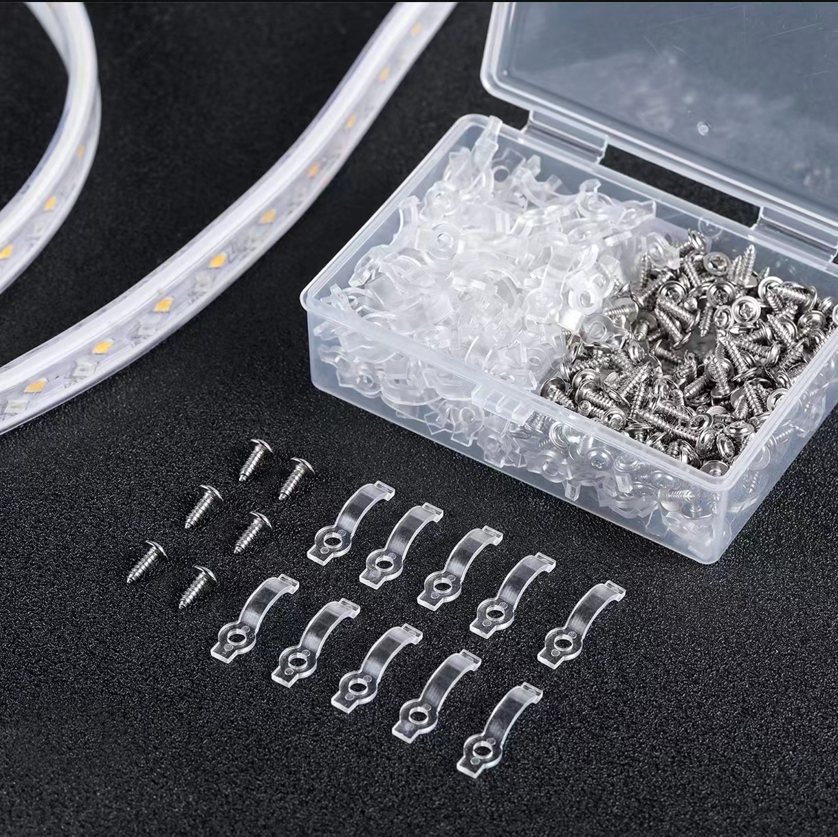 Led Bare Plate Sleeve Silicone Lamp with Fixed Clip 8Mm10Mm 12mm Transparent Rubber Buckle