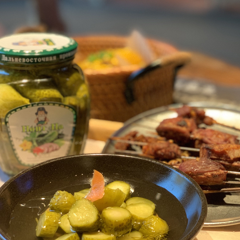Russian-style Canned Nong Na Sour Cucumber 500g Family Leisure Snack Pickles Pickled Cucumber Restaurant Barbecue
