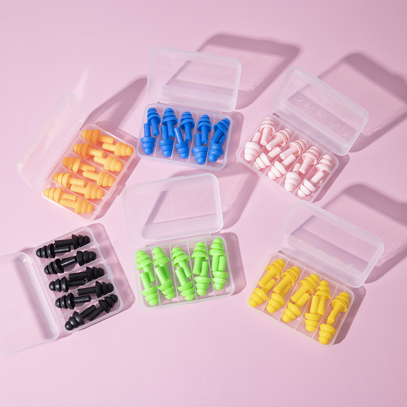Silicone Earplugs Anti-Snoring Boxed Anti-Noise Earplugs Noise Reduction Earplugs Christmas Tree Swimming Learning Sleeping Earplugs
