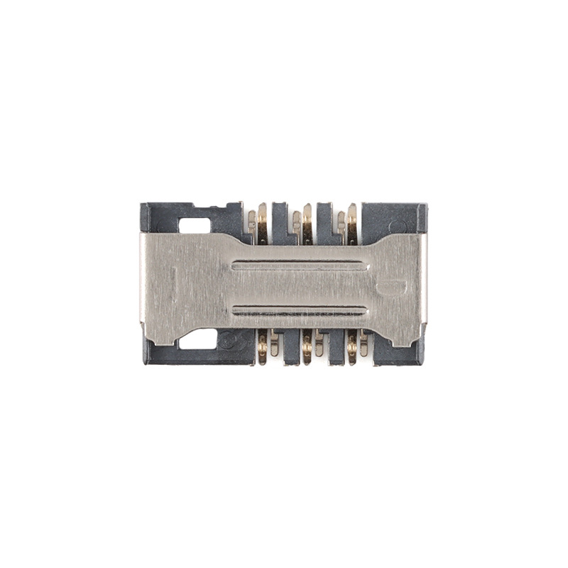 Sim-6P-1.6H-Short Body-Assembled Patch Mini Mobile Phone Communication Sim Card Holder with High Temperature Resistance